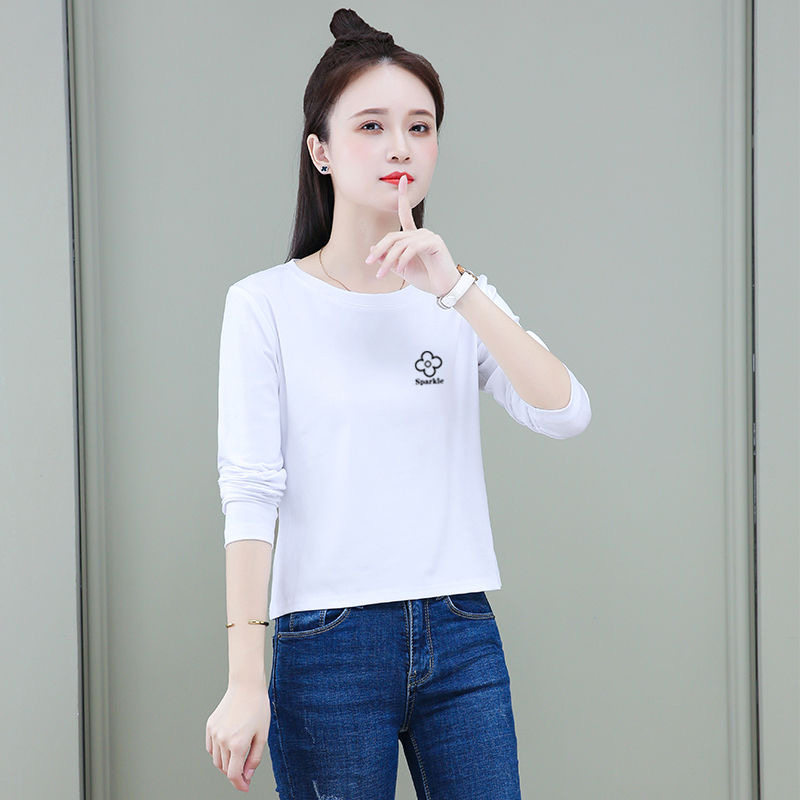 高腰设计感小众时尚新款小个子T恤上衣长袖打底衫女装内搭秋冬季