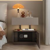 意式 极简智能床头柜保险箱一体卧室床边储物隐藏式 收纳保险柜定制