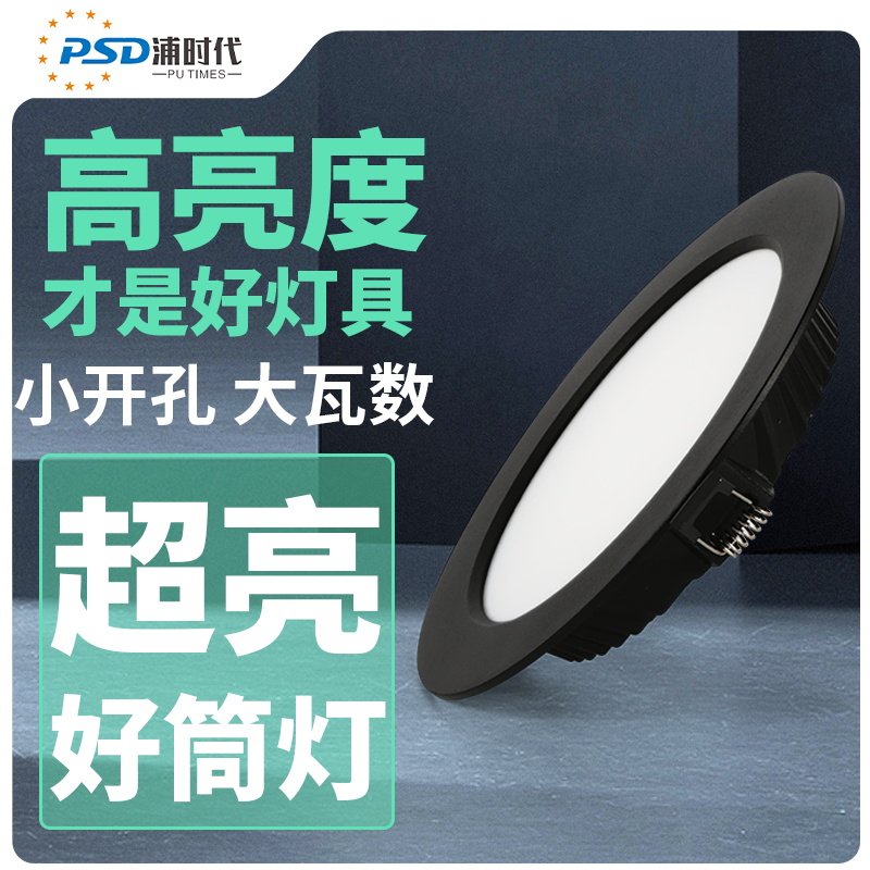 黑色小开孔大瓦数筒灯