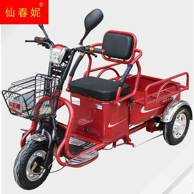 电动三轮车拉货车带斗老年人载货王带斗电瓶车加强版家用小型车篷