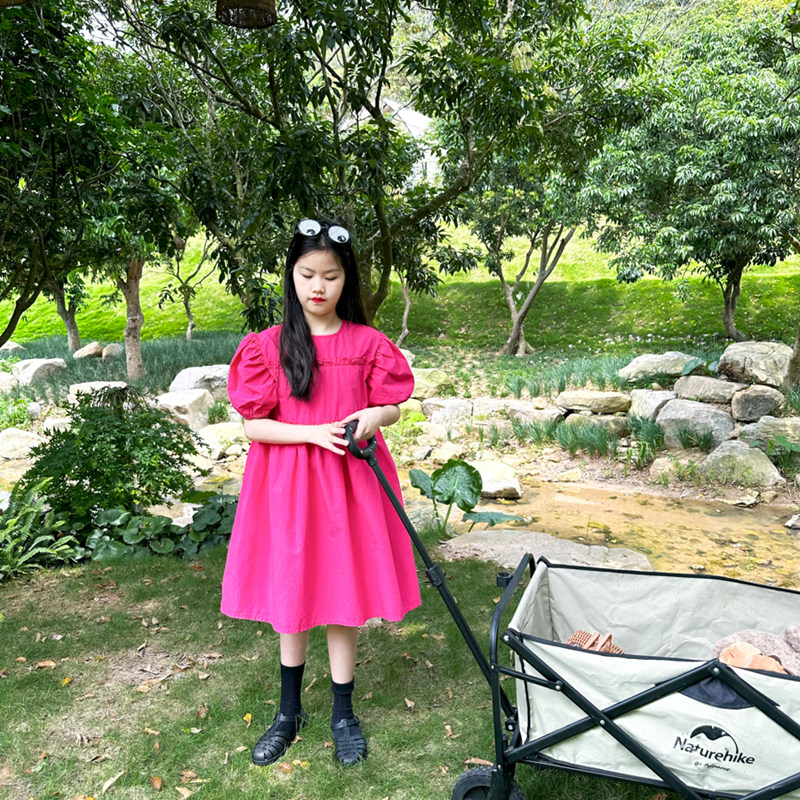 断码福利 sweetcity夏女童儿童洋气甜美纯色花边短袖连衣裙,童装/婴儿装/亲子装,连衣裙,淘宝优惠券,粉丝福利购,淘宝优惠卷