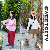 套头T恤打底衫 sweetcity定制25春新品 儿童中性风日系百搭纯色长袖