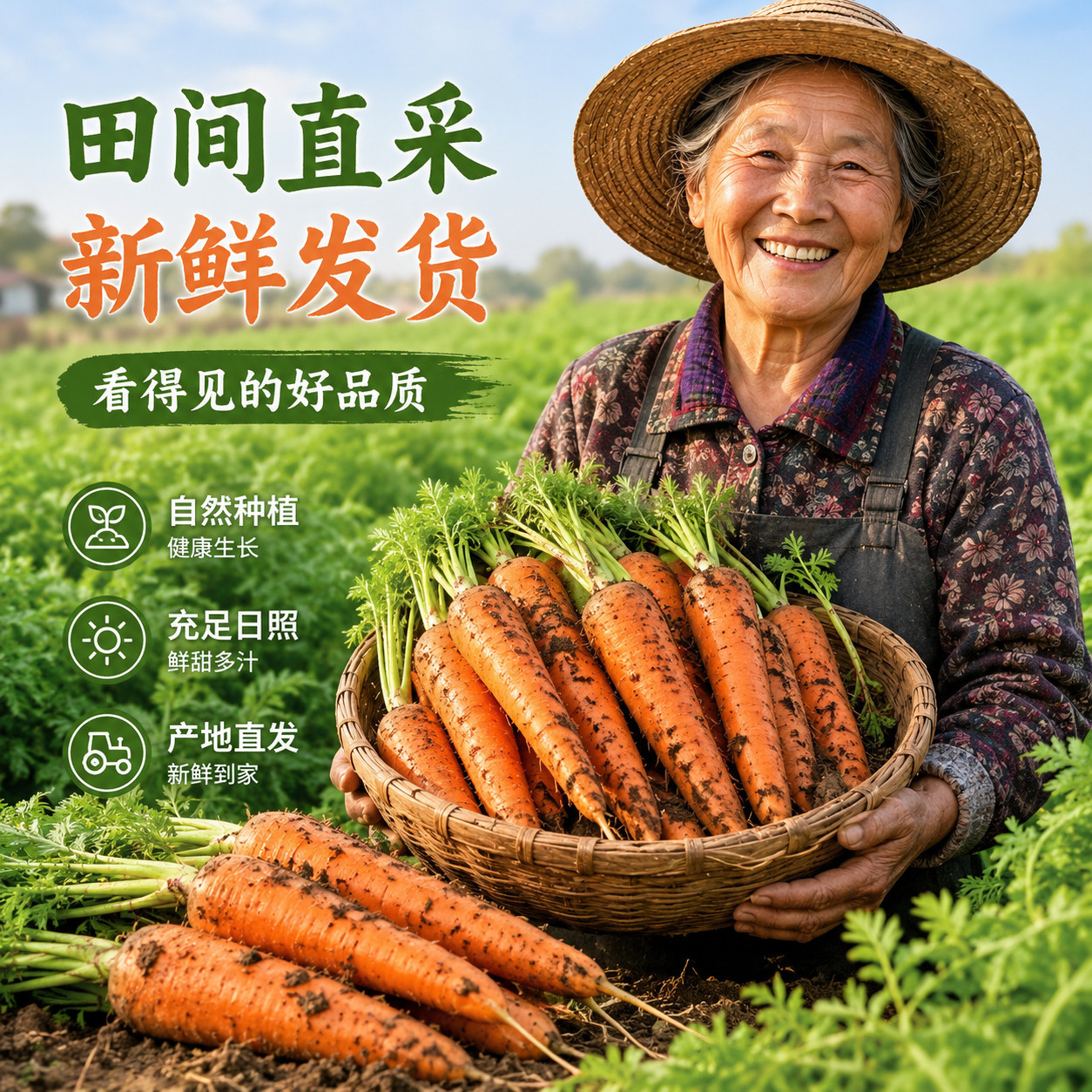 2026新货现挖带泥胡萝卜水果胡萝卜新鲜蔬菜水果现挖现发农家自种