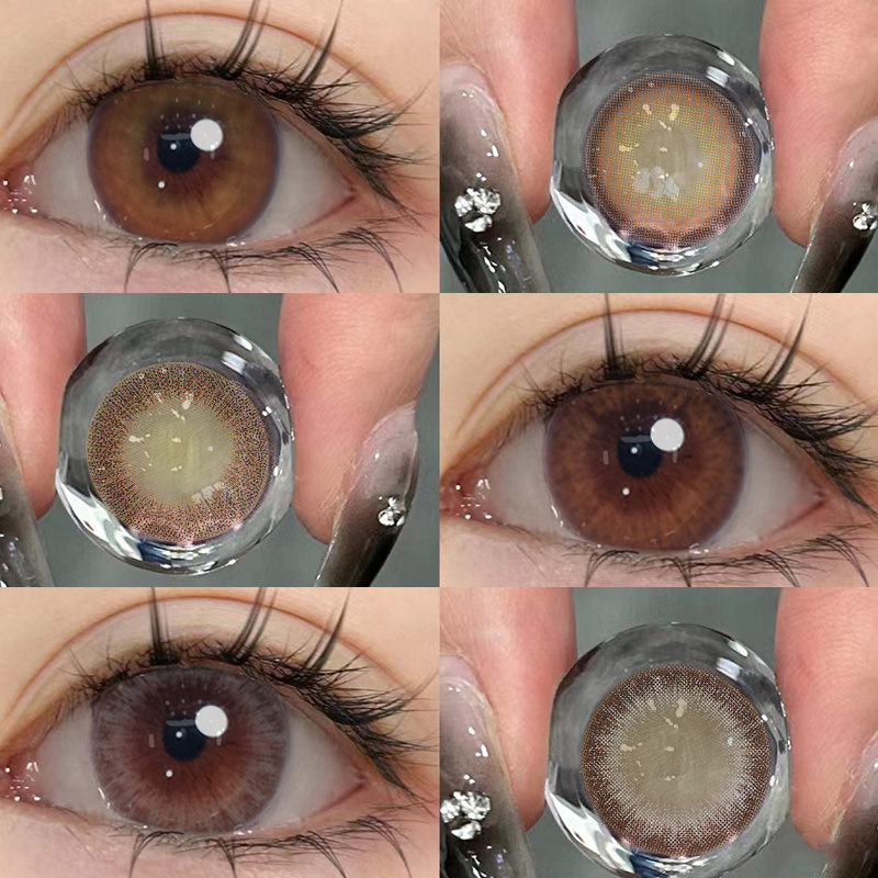 自然美防蓝光美瞳半年抛小直径隐形眼镜年抛近视自然棕色女cos