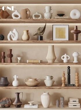 侘寂风复古陶瓷花瓶创意摆饰