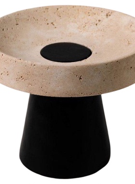 轻奢黄洞大理石高脚果盘摆件