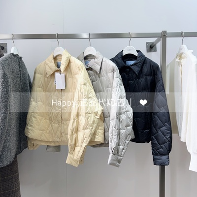 LILY翻领轻薄修身短款羽绒服