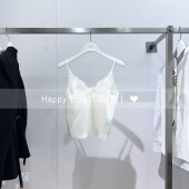 LILY丽丽26年春款 商场正品 126140C8108刺绣V领蕾丝印花背心吊带