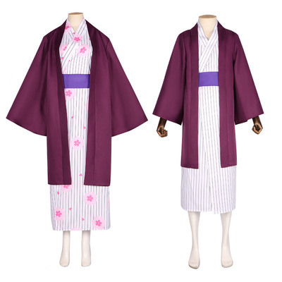 鬼灭之刃cos和服浴衣锻刀村篇炭治郎恋柱甘露寺蜜璃cosplay表演服