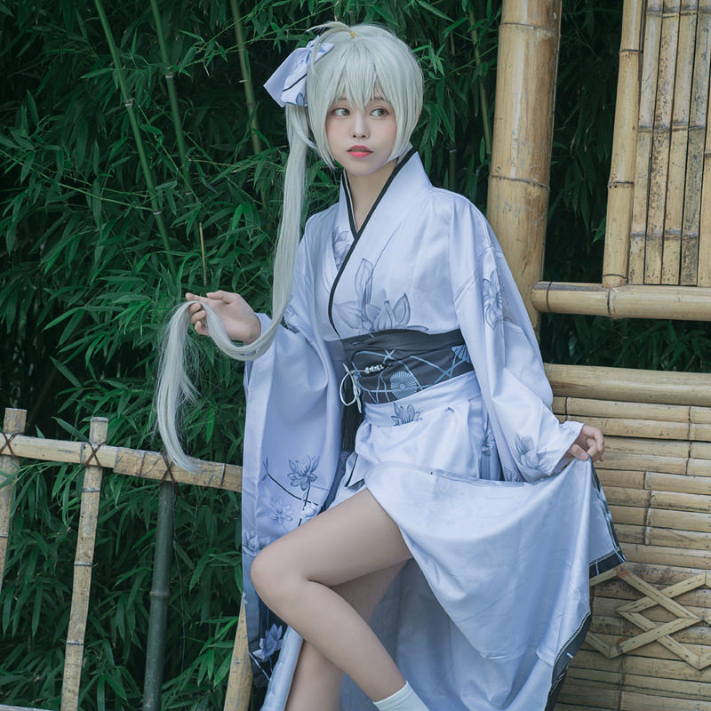 漫展穹妹缘之空春日野穹白色和服浴衣cosplay装女动漫舞