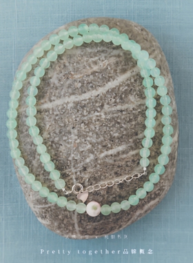 纯银郁金香少女天然石串珠项链