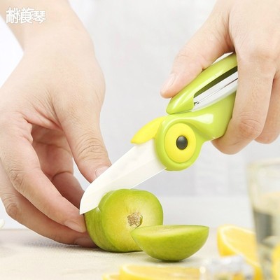 水果刀旅行折叠二合一陶瓷两用水果刀便携多功能削皮器