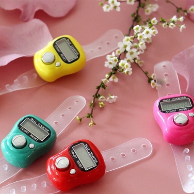 指环按压计数器五位液晶电子显示计时器手指食指计数器记数器戒指