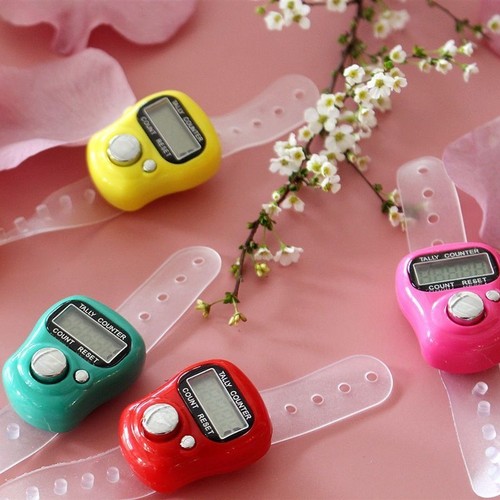 指环按压计数器五位液晶电子显示计时器手指食指计数器记数器戒指