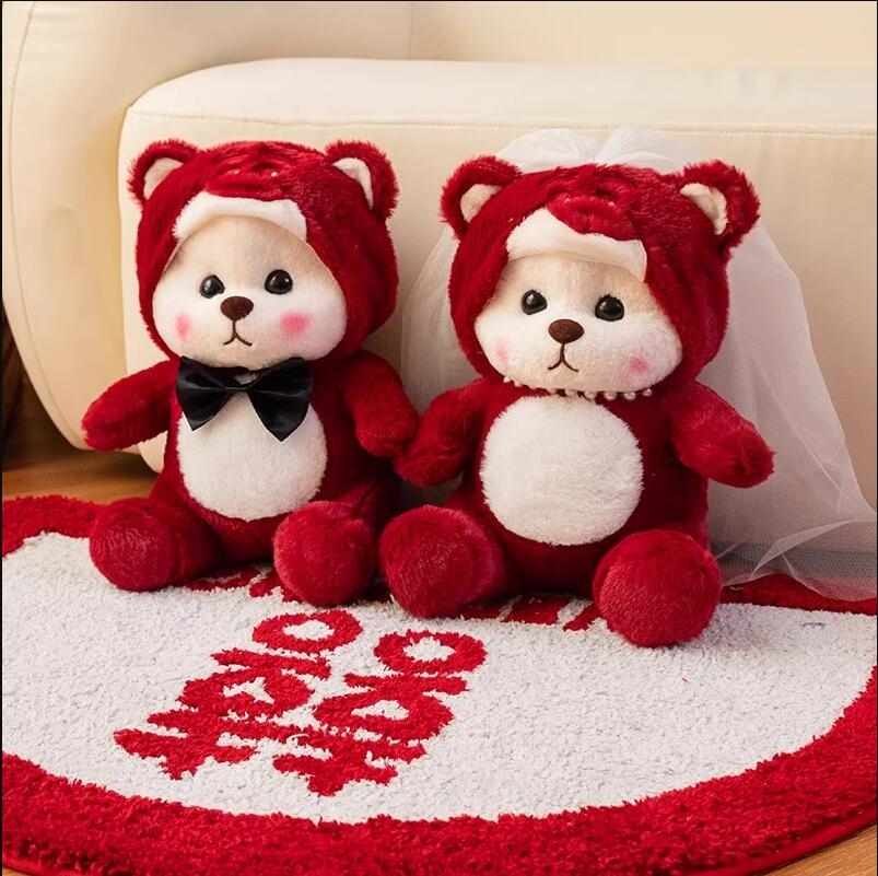 压床结婚喜娃一对新款新婚礼物送新人抱枕大公仔婚房布置婚庆用品