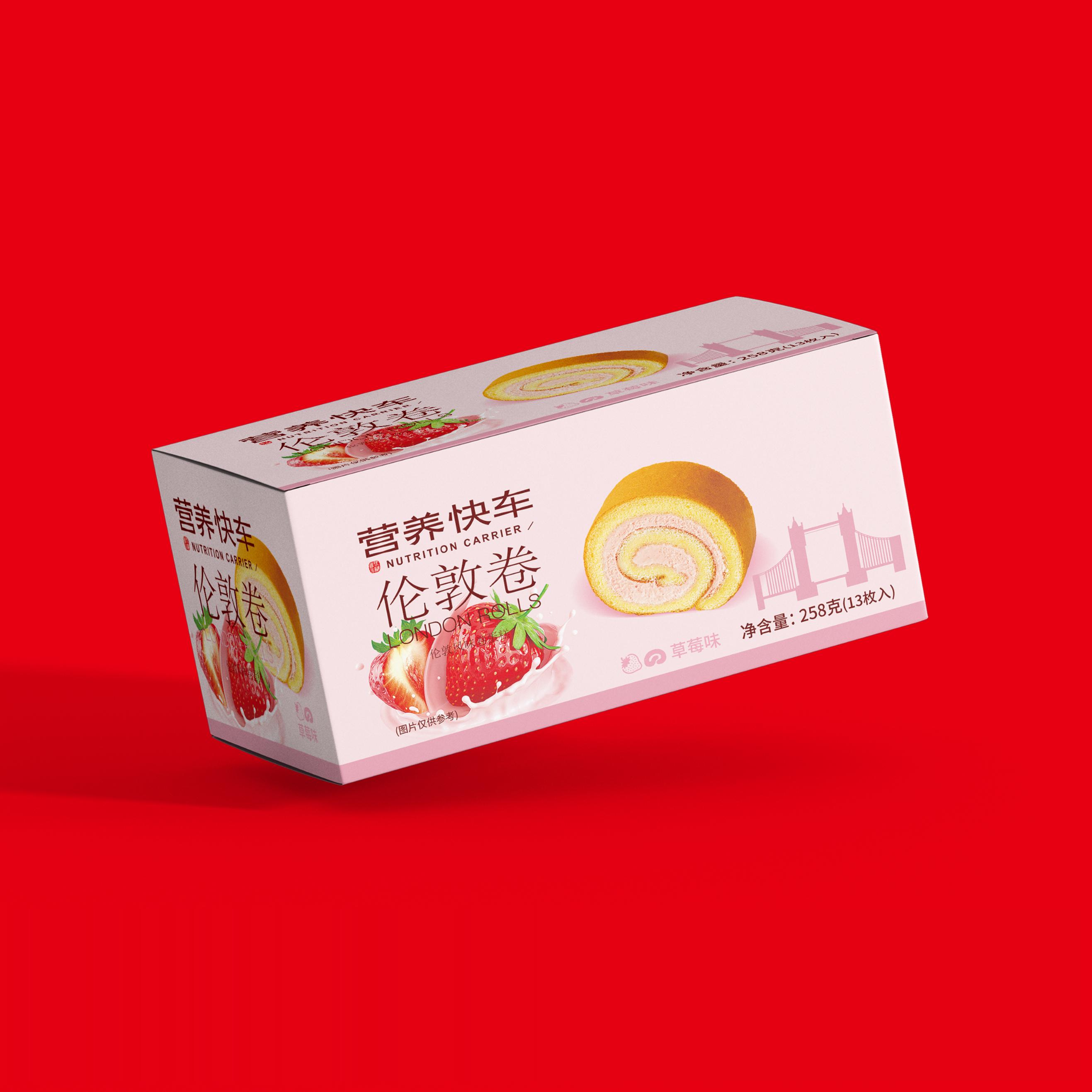 盒装瑞士卷蛋糕伦敦卷草莓酸奶味糕点芝士味代餐福马早餐夹层蛋糕