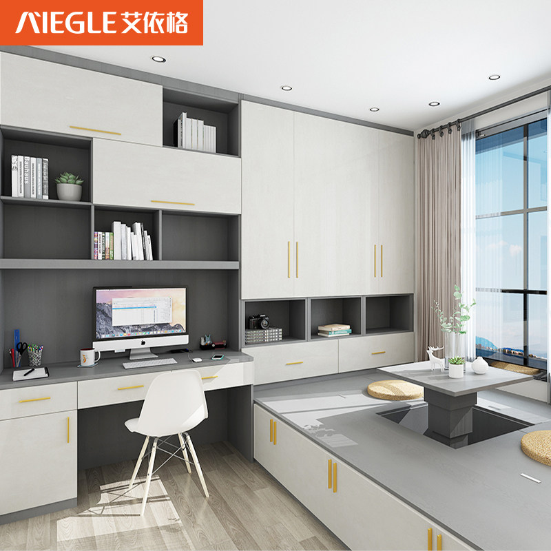 艾依格全屋定制 简约轻奢榻榻米床衣柜书桌一体次卧多功能儿童房