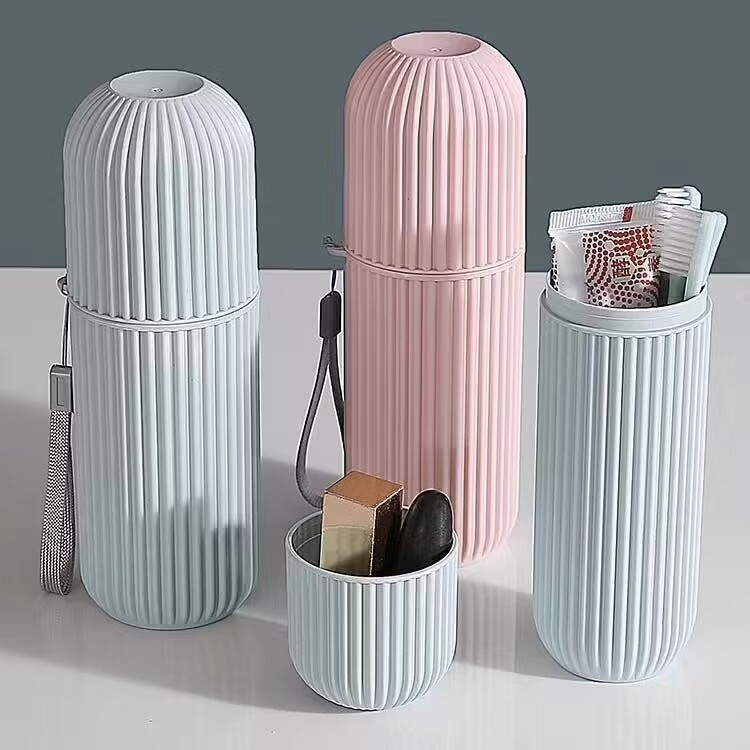 简约牙刷收纳盒旅行便携式洗漱杯漱口杯牙具盒牙膏牙刷筒出差家用