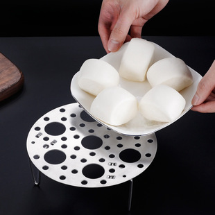 304不锈钢煮鸡蛋架家用蒸蛋架304折叠伸缩加厚高脚架隔热支架工具