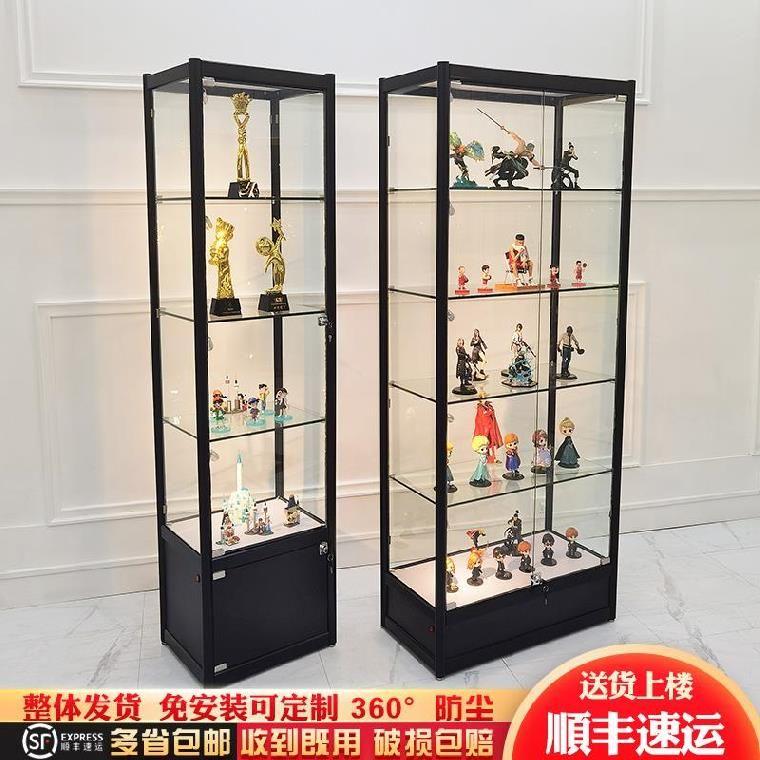 展示柜摆件玻璃手办展示柜小型桌面玩具店客厅分层架