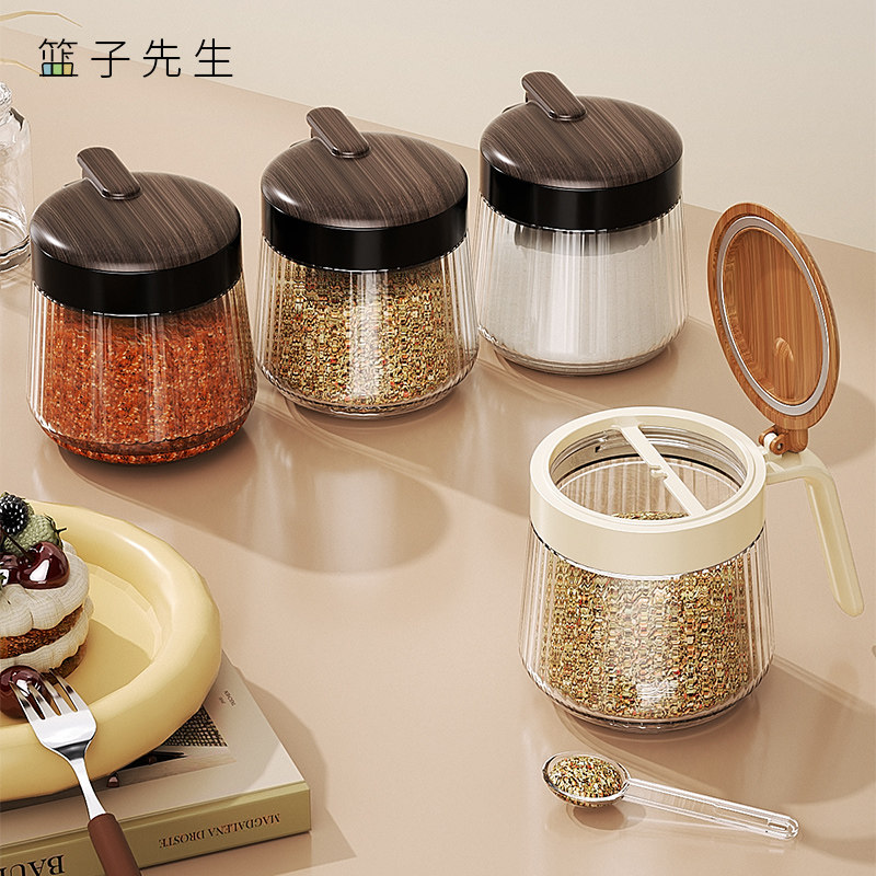 调料罐家用厨房控量调味料分装瓶高颜值中古风调味罐密封防潮盐罐