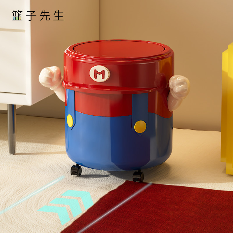垃圾桶家用大容量客厅高脚滑轮丢纸桶室内创意可爱高颜值带盖纸篓