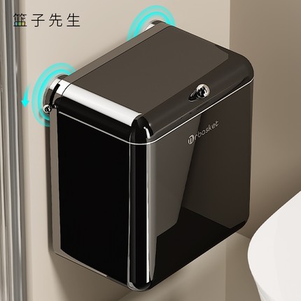 吸盘垃圾桶卫生间带盖大容量马桶纸篓2024新款家用壁挂厕所垃圾篓