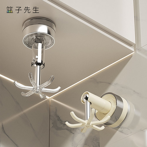 吸盘旋转六爪挂钩厨房锅铲挂架