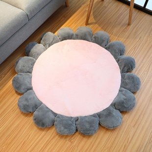 mats Nordic flower petal plush floVor roundO 极速ins style