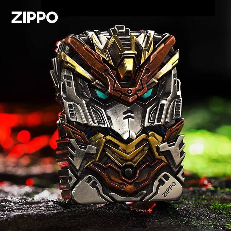 雷霆机甲Zippo芝宝重盔甲炫酷夜光送礼品防风煤油打火机紫铜机关