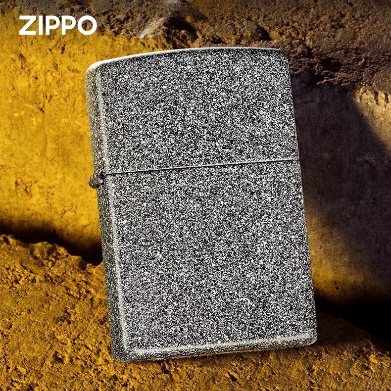 铁石心肠Zippo芝宝磨砂防风煤油打火机送礼品美国进口原装砂轮式