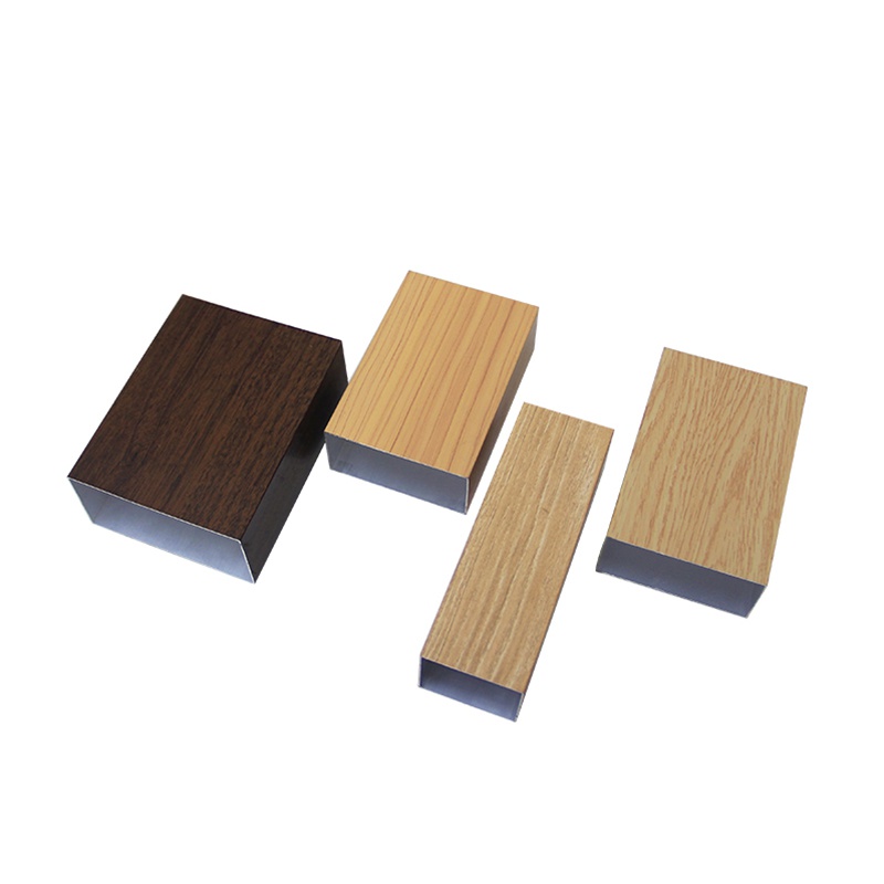 通管四方装饰屏风隔断立柱管木纹空心型材铝方管网方铝红铝合金