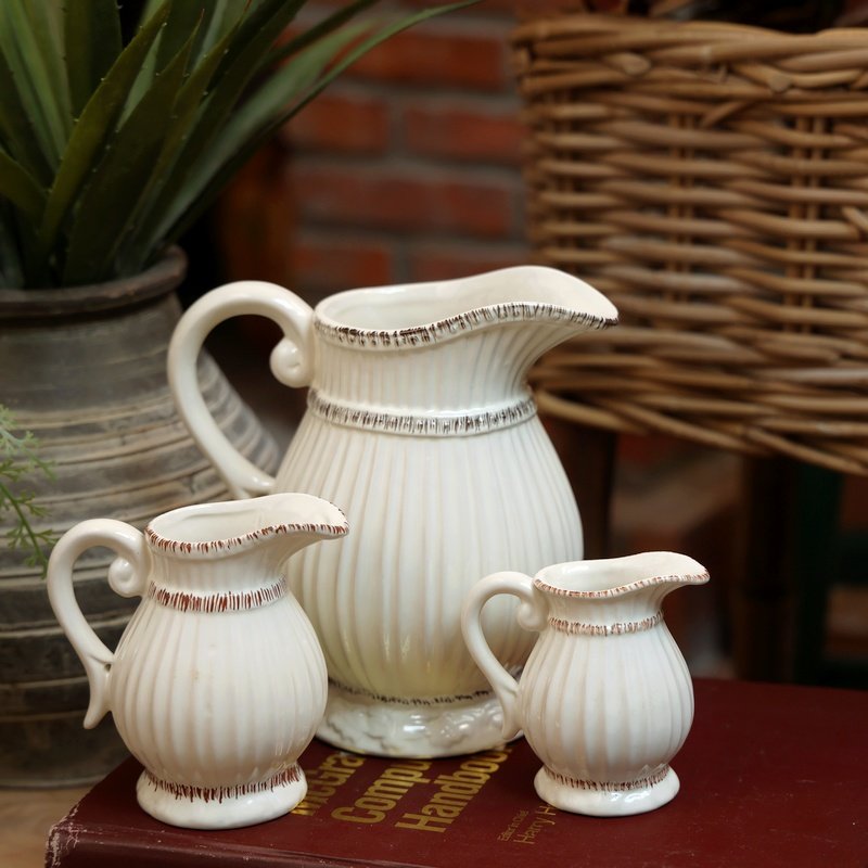 田园地中海花壶陶瓷瓶欧式极简主义花器家居软装装饰瓶插花壶摆件,家居饰品,桌面摆件,淘宝优惠券,粉丝福利购,淘宝优惠卷