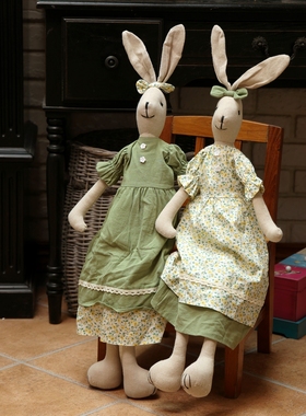 可爱手工布艺兔子摆件家居饰品