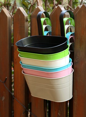 彩色彩色田园风铁艺壁挂花盆花盆