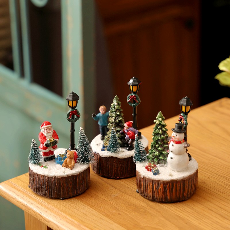 圣诞装饰品音乐灯光声光音乐盒