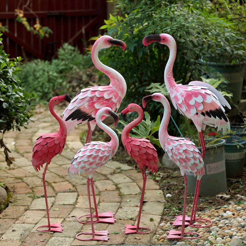 创意北欧铁艺火烈鸟摆件婚庆道具商场橱窗布置庭院园艺装饰摄影