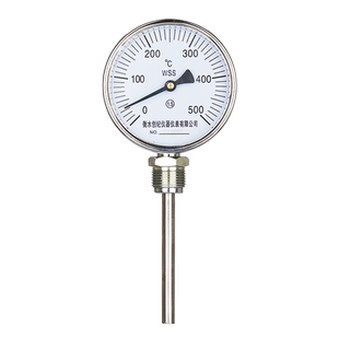 双金属温度计wss411/401不锈钢径向轴向万向指针工业温度表管道