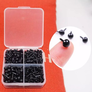 钩针玩偶眼睛配件动物眼睛黑豆眼直杆玩具配件手工DIY眼珠直插式