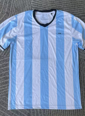 特价Argentina阿根廷国家足球队男 V领速干透气足球短袖球衣T恤