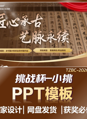 【挑战杯】中国大学生创业计划竞赛土色PPT模板TC245