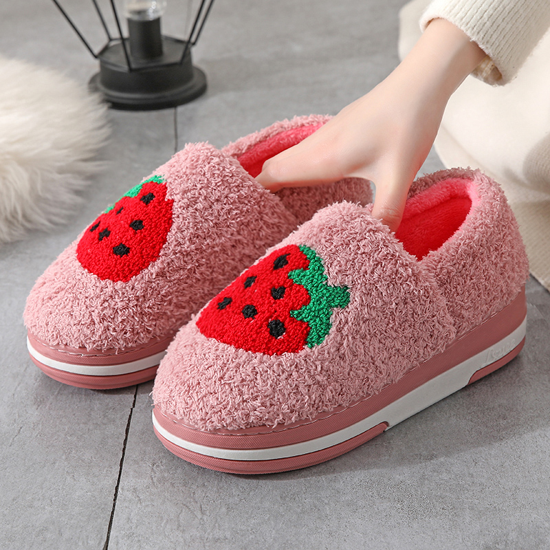 高跟棉拖鞋加绒保暖可爱