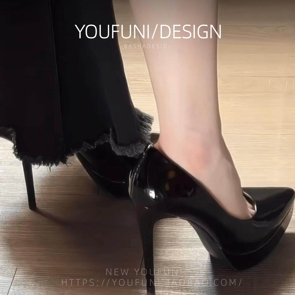 古早风红底高跟鞋女防水台漆皮纯欲尖头单鞋气质百搭礼仪宴会女鞋,女鞋,浅口单鞋,淘宝优惠券,粉丝福利购,淘宝优惠卷