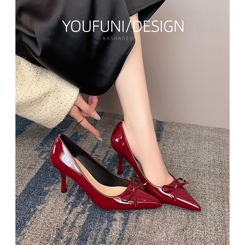 法式尖头性感细跟高跟鞋女气质一脚蹬单鞋脚肥脚宽大码女鞋40到42,女鞋,浅口单鞋,淘宝优惠券,粉丝福利购,淘宝优惠卷