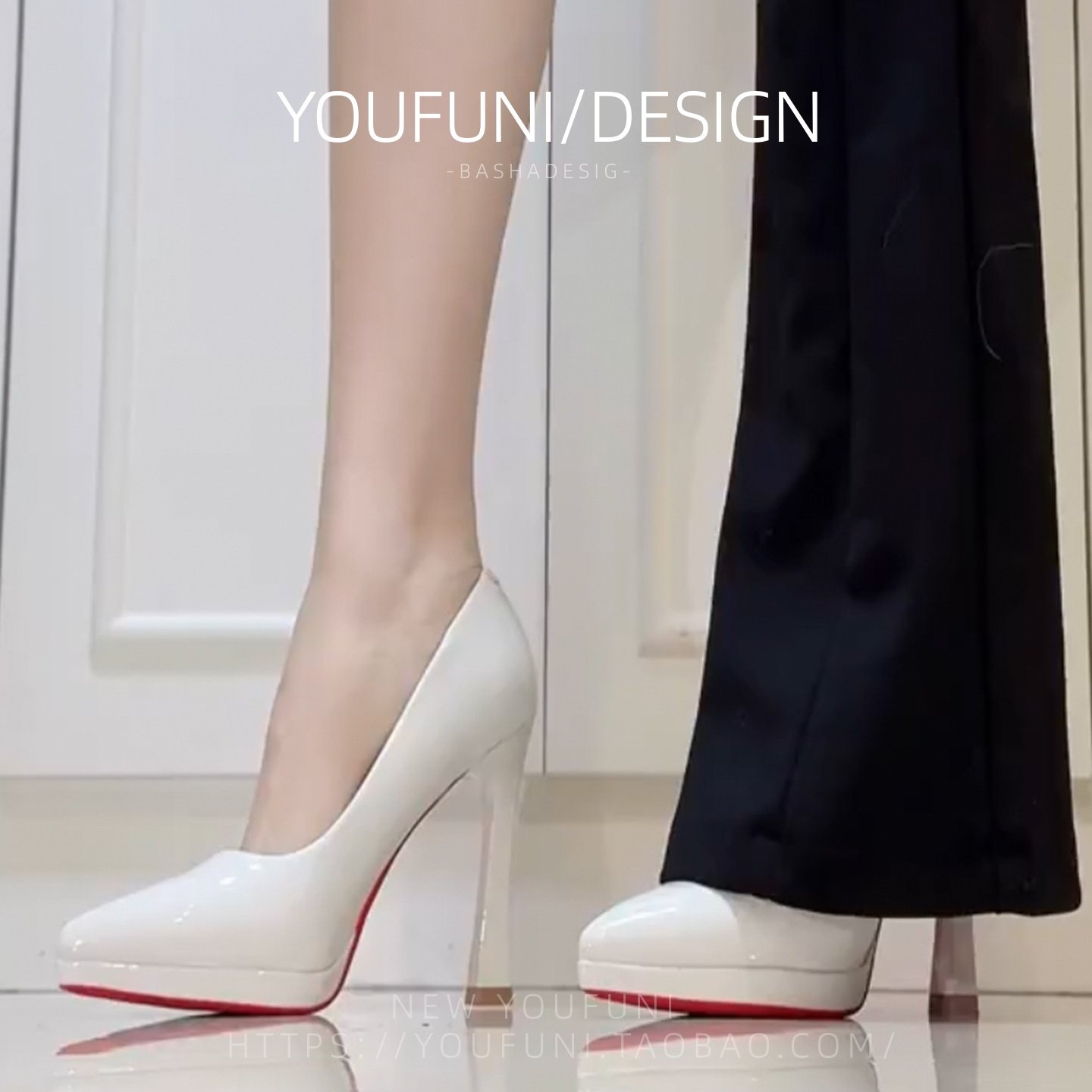 红底漆皮白色高跟鞋女细跟尖头防水台浅口单鞋性感御姐气质女鞋,女鞋,浅口单鞋,淘宝优惠券,粉丝福利购,淘宝优惠卷
