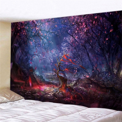 大口奇幻风景出树床头客厅装饰挂毯背景布房屋改造壁画挂布超大