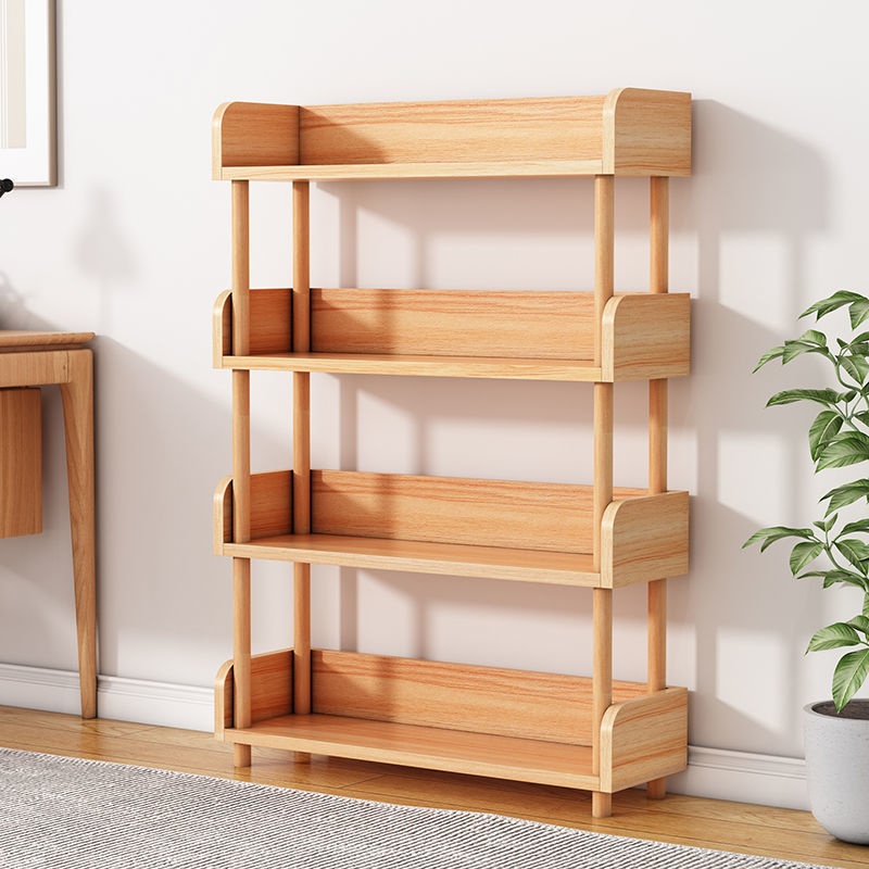 简易书架客厅家用收纳置物架落地多层展示架卧室储物架收纳架一体