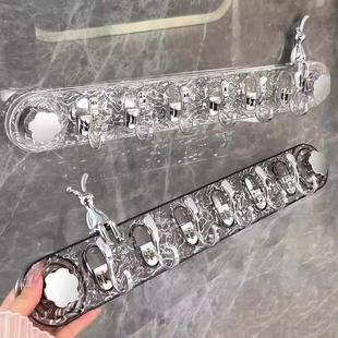 置物架 轻奢吸盘挂钩一排强力免打孔浴室门后挂衣钩毛巾挂勾壁挂式