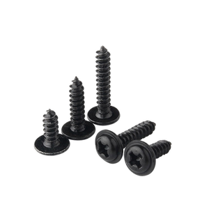 黑十字圆头带垫自攻螺丝PWA盘头尖尾带介螺丝钉M1.4M1.7M2.3M2.6