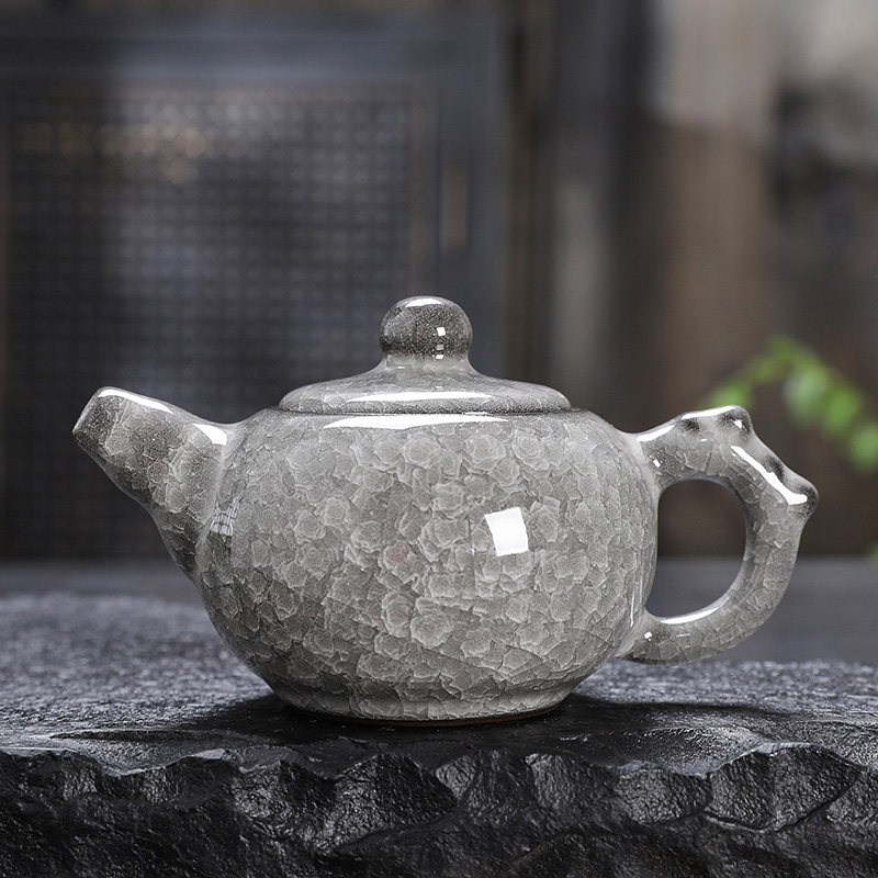 绿冰花可养开片釉茶壶手工泡茶壶陶瓷高档功夫茶具单壶西施壶家用